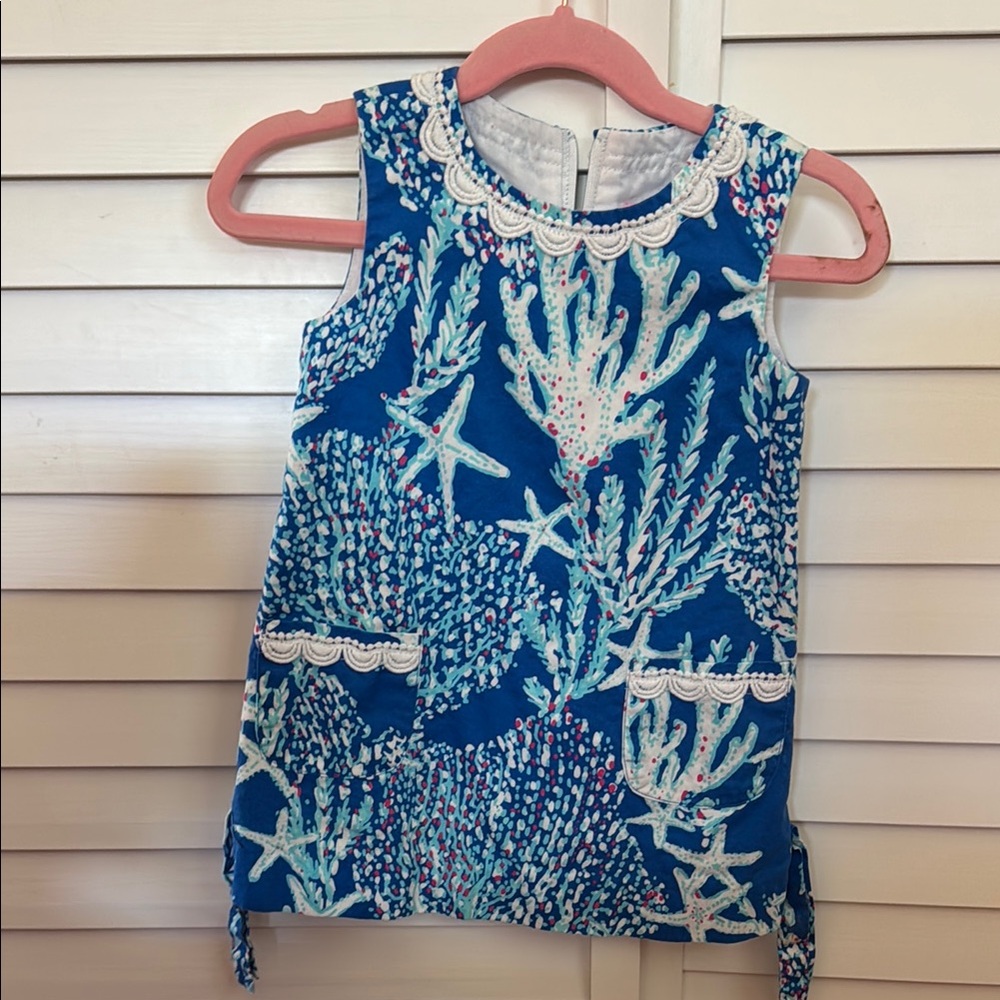 Lilly Pulitzer Blue and White Dress with Nautical Print